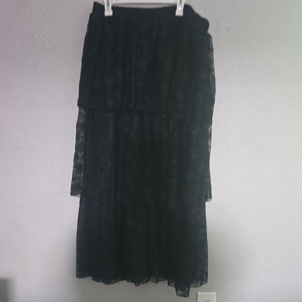 Disturbia Chrysalis Butterfly Lace Tiered Maxi Skirt Size 14